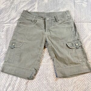 KUHL Womens Cargo Shorts Olive Green Size 6 Hiking Outdoor Utility Pockets